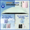 Sun Protection Umbrella - UV Protection Compact Portable Sun & Rain Dual-Use Beige Capsule Mini Folding Umbrella