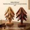 Solid Wood Insulated Placemat, Heat-Resistant Mat, Home Use High-Temperature Resistant Table Mat, Pot Mat, Cup Mat, Sand Pot Mat, Premium Quality (Pack of 4)